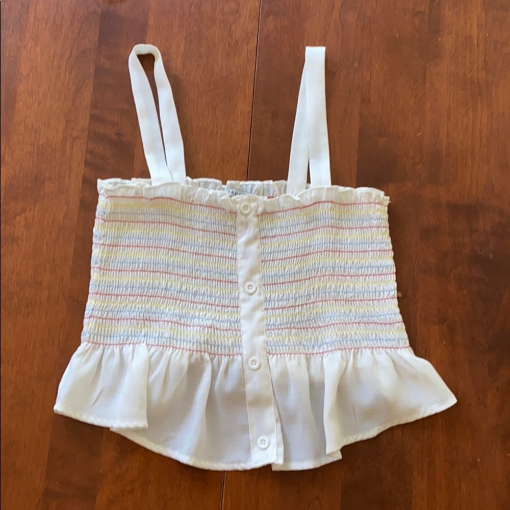 White Pleated Crop Top